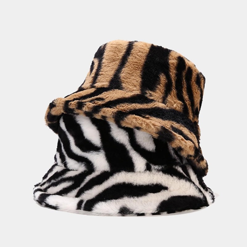 Dirholl Women's Winter Faux Fur Fuzzy Warm Bucket Hat - Image 2